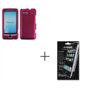  Rubberized Rose Red Hard Protector Case and Crystal Clear 