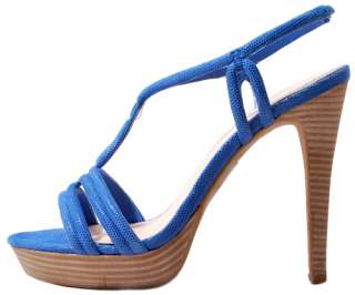 Gianni Bini True Cobalt Blue Miranda Platform Heels Womens Shoes size 