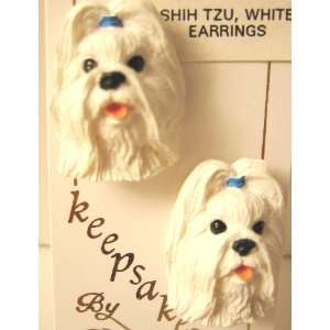  Shih Tzu   Dog Figurine Jewelry   Earrings Everything 