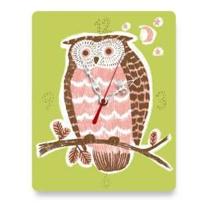  Night Owl Clock, Pink & Green
