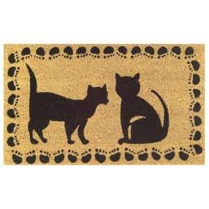  Doormat two cats paw border coconut fiber rectangular 