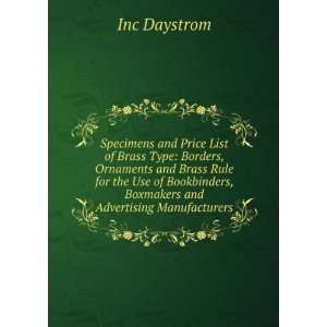   , Boxmakers and Advertising Manufacturers Inc Daystrom Books
