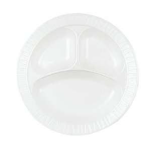 Dart Quiet Classic Foam Plastic Plates, 10 1/4 inches, White, Round, 3 
