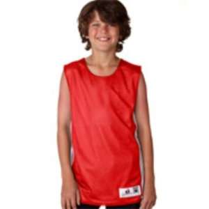  Badger Youth Mesh/Dazzle Rev Tank Red/Wh Large