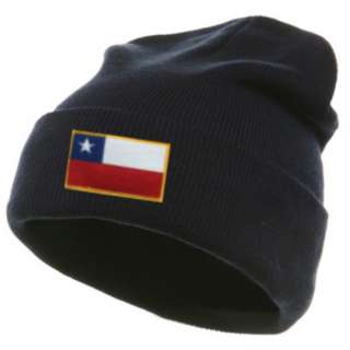 CHILE CHILEAN BLACK FLAG COUNTRY EMBROIDERY EMBROIDED CAP HAT BEANIE 
