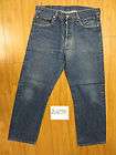 levis 501 blue button fly used jeans tag 36x34 measures 35x30 2027R