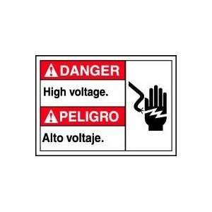  DANGER HIGH VOLTAGE (W/GRAPHIC) Sign   10 x 14 .040 