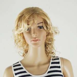 Blonde Long Bouncy Curls Wavy Bangs Wig *100% Kanekalon Top Quality 
