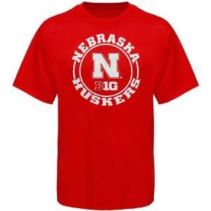 Nebraska Cornhuskers Scarlet Big Ten Circle T shirt  