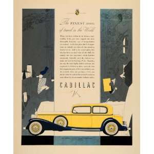  1932 Ad Yellow Cadillac V 16 Town Coupe Auto Orvieto 