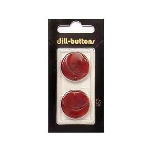 Dill Buttons 23mm 2 Hole Red 2 pc (6 Pack)