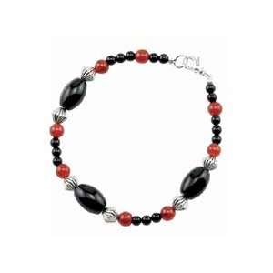  Black & Red Agate Bracelet Beading Kit
