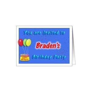  Bradens Birthday, Invitation to the Party Card Toys 