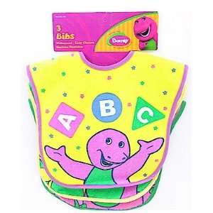  Barney 3 Piece Waterproof Baby Bib Set Baby