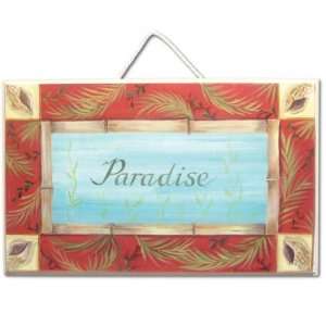 Red Paradise Wall Plaque
