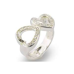 Womens Young Line Clear Cubic Zirconia Special Plating Ring, Size 5 