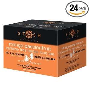 Stash Premium Mango Passionfruit Herbal Iced Tea, Iced Tea Brew Bags 