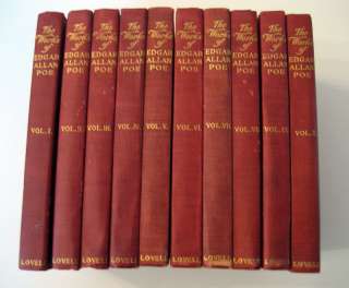 1902 THE WORKS OF EDGAR ALLAN POE IN 10 VOLUMES RICHMON  