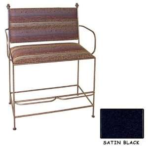  Wrought Iron 36 Inch Spectator Bench with Back and Arms 