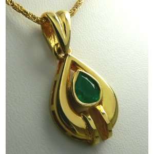  .40cts Tantalizing Dark Green Colombian Emerald Pendant 