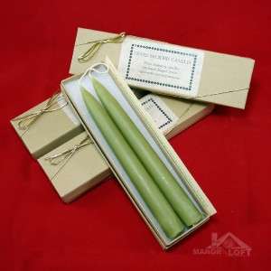 Pair of Hand Dipped Real Bayberry Wax 8 Taper Candles  
