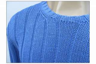   Lauren Polo Mens Knit Powder Blue Pima Cotton Sweater $150 Large LG L