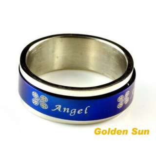 Stainless Steel Ring Blue Angel 52MM Size 6.25 N4517  