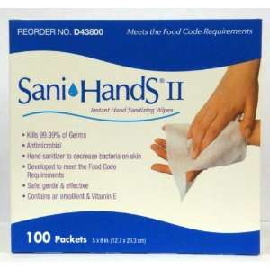   Hands II Instant Hand Sanizing Wipes Packets, 100 Ct Boxes (Pack of 6