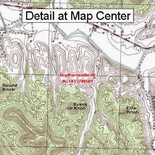 USGS Topographic Quadrangle Map   Bradfordsville NE, Kentucky (Folded 