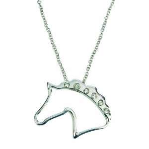  Horsehead Necklace with Rhinestone Mane