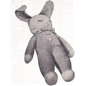 Vintage Crochet PATTERN to make   Stuffed Bunny Rabbit Soft Toy Doll 