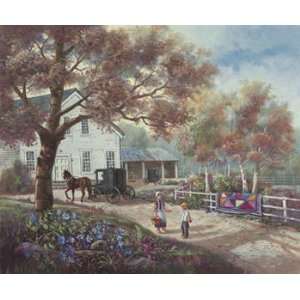  Amish Country Home, Canvas Transfer by Carl Valente, 32x22 