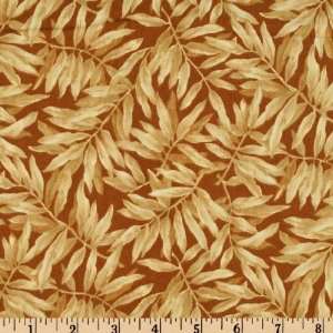   Tropical Leaves Rust/Tan Fabric By The Yard Arts, Crafts & Sewing