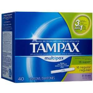  Tampax Tampons, Cardboard, Multipax 40 tampons Health 