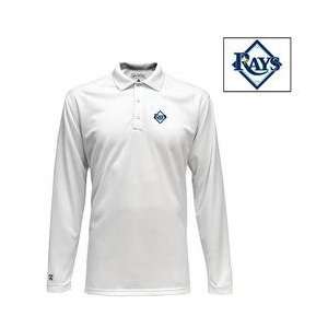  Tampa Bay Rays Long Sleeve Victor Polo by Antigua   White 