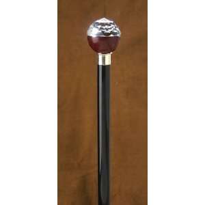  Swarovski Crystal Half Ball on Briar Wood Walking Stick 