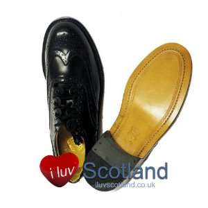  Ghillie Brogues Black Shoes Leather Uppers And Soles 