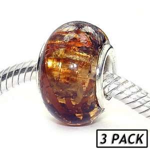   Glass Beads (3 Pack)   Bronzy Glow (Pandora and Chamilia Compatible