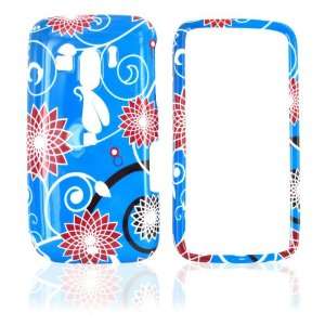  For TMobile HTC Touch Pro 2 Hard Case Red Flowers Blue 