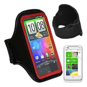  Skque Red Sport Armband + cLear Crystal Screen Protector 