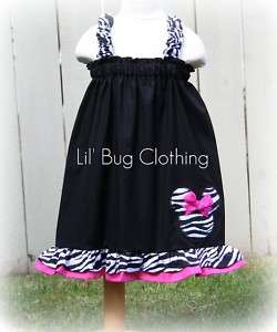 Custom Boutique Clothing Minnie Zebra Dress Pink  