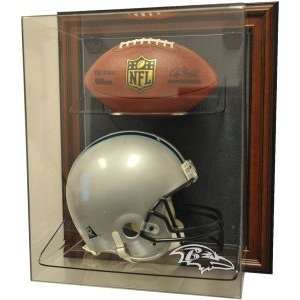 Baltimore Ravens Helmet and Football Case Up Display, Brown  
