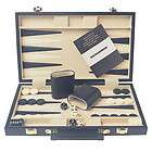 traditional backgammon in a compact stylish black case boxed ready