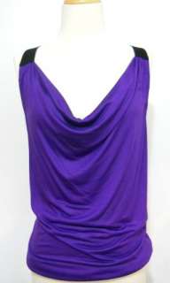purple top blouse low cut cleavage sexy stunning size small New 