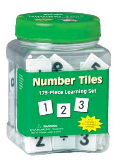 175 Pc Number Tiles Tub Set early learning math manipulatives autism 