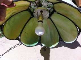 Vintage Tulip Slag Swag Green Swag Lamp Shade Globe  