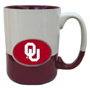  Oklahoma Sooners NCAA Team Logo 2 Tone Grande Mug Maroon 