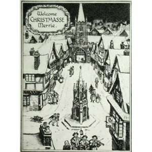  Welcome Christmasse Merrie Etching , Religious Engraving 