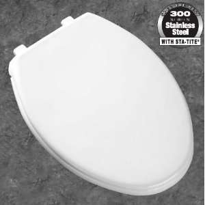  Bemis 7800TDG000 Plastic Elongated Toilet Seat, White 