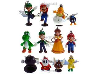 Nintendo Super Mario Brothers Luigi Yoshi DK 12 Figures Keychain